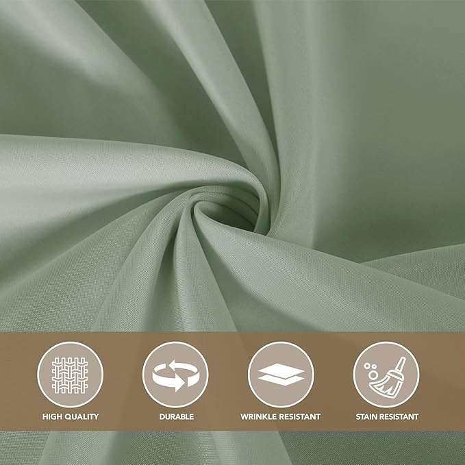 sancua Square Tablecloths 54x54 Inch - Sage Green Fabric Table Cloth for Square or Round Tables, Washable Polyester Table Cover for Dinner, Holiday Party, Decorative Display Tables