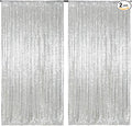 Poise3EHome Silver Sequin Backdrop Curtain, 2 PCS 5FT x 10FT Sequin Panels for Backdrop,Sequence Wedding Party Background Drapes