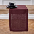 Solino Home Linen Burgundy Table Runner 144 Inches Long - 100% Pure Linen Extra Long Table Runner 14 x 144 Inch for Fall, Autumn, Thanksgiving, Christmas, Holiday - Classic Hemstitch