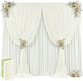 40ft x 12ft Ivory Backdrop Curtains Wrinkle Free Backdrop Curtain for Wedding Parties Ivory Fabric Backdrops Drapes Back Drop Cloth Bridal Shower Stage Curtains Wedding Decorations for Reception