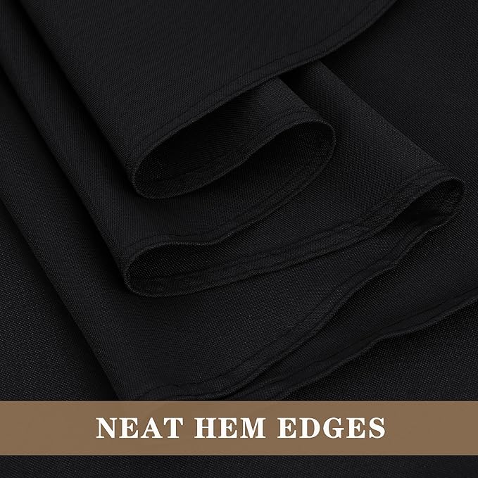 Fitable 6 Pack Black Round Table Clothes - 70 Inches in Diameter - Stain Resistant and Washable Tablecloths, Polyester Fabric Table Covers for Wedding, Party, Banquet, Gathering