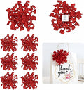 5 Inch Red Bows Curly Ribbon Bows for Gift Wrapping, Satin Bows with Double-Sided Tape, Self Adhesive Bows for Party, Wedding, Birthday Decor, Premade Bows for Crafts, Wine Glasses-8 Counts
