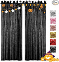 VOK Black Sequin Backdrop Curtains 2 Panels 2FTx8FT Glitter Photography Background for Wedding Birthday Christmas Party Decorations