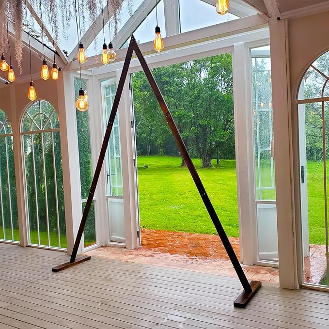 7.87FT Wooden Wedding Arch, Wood Arch for Wedding Ceremony Gorgeous Arbor Backdrop Stand for Garden Parties