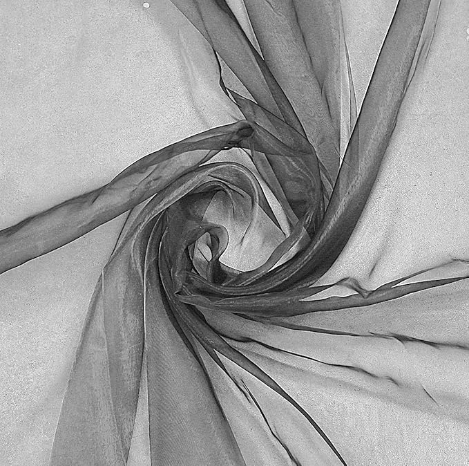 VDS Silver Gray Organza Fabric, 50 Yards Continuous, 45” Wide, Wedding Party Decoration Iridescent Crystal Sheer Shiny Organza Tulle Bridal Dress DIY Crafts Costume Sewing Backdrop Arch Cloth