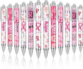 24 Pcs Breast Cancer Awareness Gift Pen Pink Ribbon Black Ink Ballpoint Writing Pen Breast Cancer Awareness Party Favors Pink Ribbon Party Supplies Accessories Item Bulk Gift for Women Nurse
