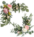 H&W 2pcs Artificial Wedding Arch Flowers for Wedding Sign, Floral Swag Dusty Decor for Reception Ceremony Backdrop Sweetheart Table (Mixed Color Peony)
