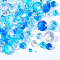 Hicarer 800 Pieces Diamond Decorations Acrylic Diamond Table Scatter Crystals for Table for Vase Fillers Party Decorations(20, 12, 10, 6, 3mm,Gradient Blue)