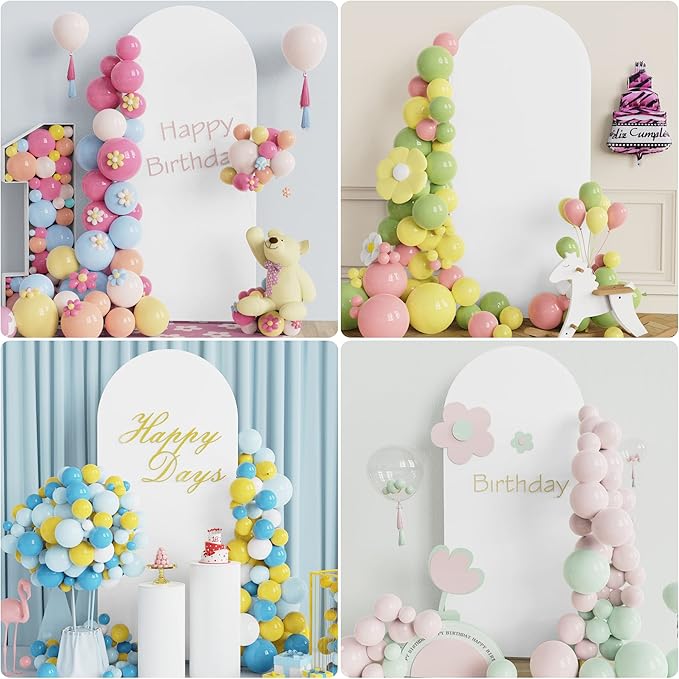 Wokceer 6 FT Wedding Arch Backdrop Stand and White Arch Cover Metal Arch Stand with Arch Stand Cover for Birthday Party Wedding Ceremony Bridal Baby Shower Event Decor, DoorCover 0.8M-White-K