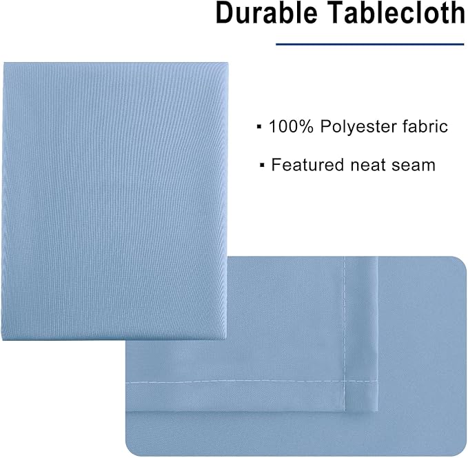 Hiasan Dusty Blue Tablecloth for Square Tables - Waterproof and Spillproof Washable Fabric Table Cloth for Dining Room Kitchen Party, 60 x 60 Inch