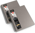 ARTEZA Watercolor Sketchbook 2-Pack, 9x12 Inches – 64 Pages Each, Spiral-Bound 140 lb Cold Press Paper, Gray Hardcover Journal for Mixed Media