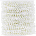 Mandala Crafts 4mm Faux White Pearl Beads Roll - 44 Yards Strand of Fake Pearls Chain Garlands Spool String for Christmas Tree, Wedding, Party, Vases, DIY Decoration
