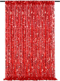 Red Big Payette Sequin Backdrop 4ftx8ft Glitter Drapes Panels Home Party Cake Table Background Curtains Decorations