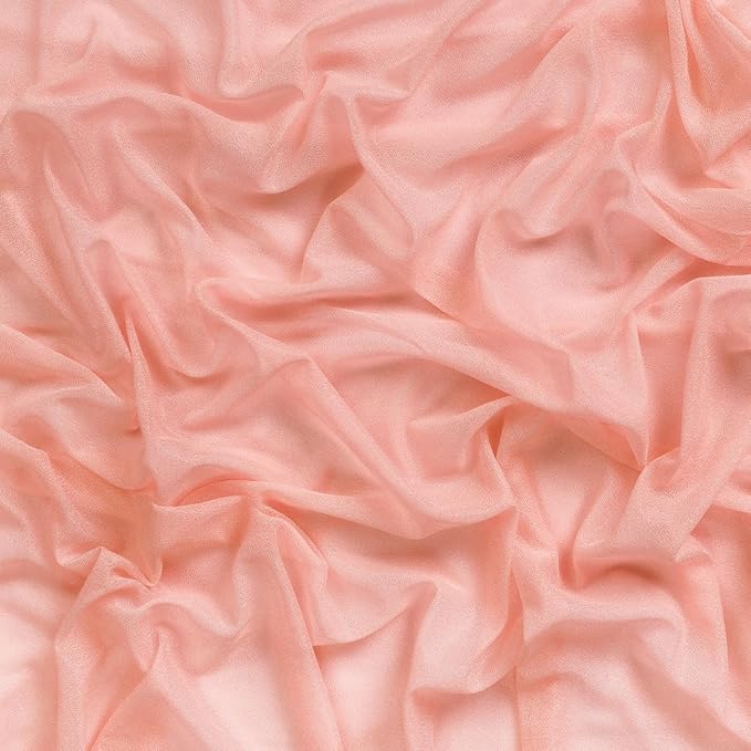 VDS Pack of 1 Panel (30 Inch X 30 Feet) Wedding Arch Draping Fabric Sheer Chiffon Fabric Drapery for Wedding Ceremony Reception Swag Backdrop Canopy Chuppah ARBO Altars Decoration (Peach)