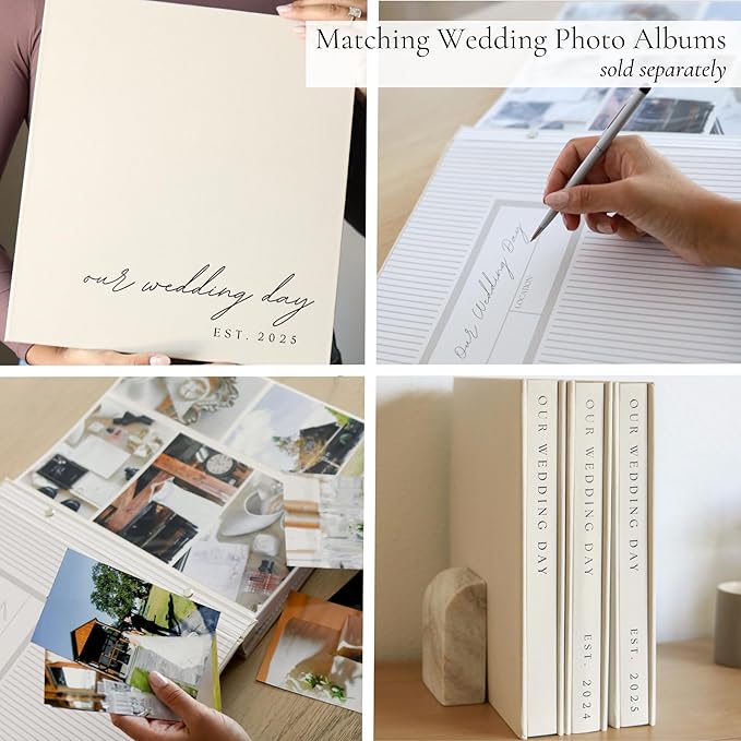 Wedding Vow Books His and Hers - 2 Pack Personalized 2025 Year His & Hers Book - Linen Hardcover Bride and Groom Notebook for Ceremony Vows - Bookmark & Lined Pages - Renewal & Wedding Must Haves