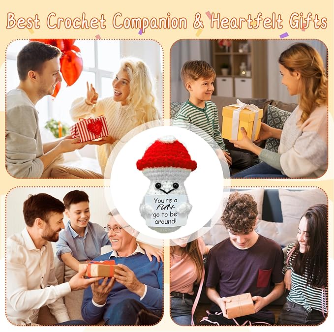 Birthday Gifts for Women Man-Emotional Cheer Support,Funny Handmade Mushroom,Unique Cute Presents for Her Him Women Men Friend Coworker Family