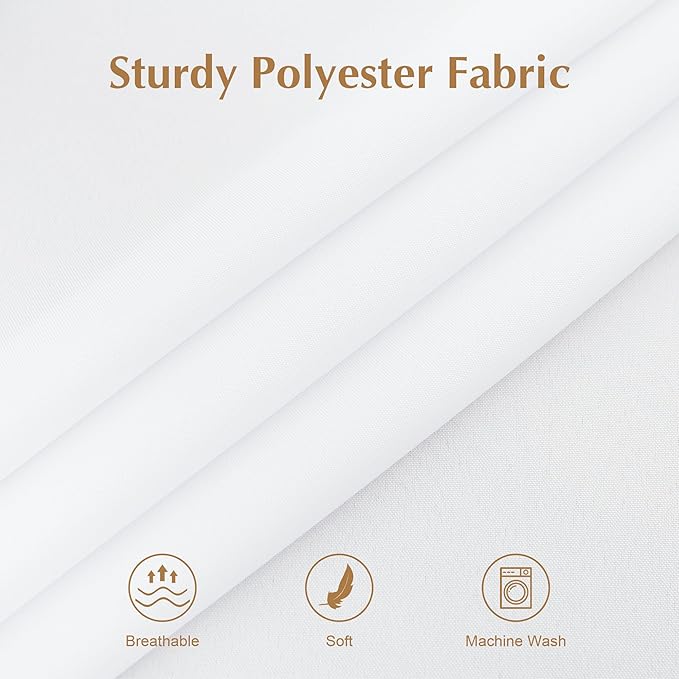 2 Pack Square Table Cloth 70X70 Inch White Washable Fabric Tablecloth Polyester Solid Dining Table Cover for Birthday Party Dinner Holiday Outdoor Indoor
