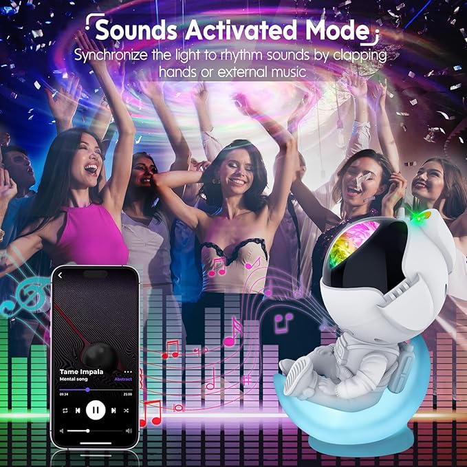 Rossetta Astronaut Projector, Space Projector Star for Bedroom, Galaxy Night Light with Timer and Remote, Kids Adults Room Decor Aesthetic, Gifts Christmas, Birthdays, White (HJ-XKD07)