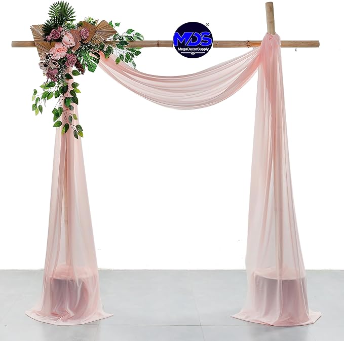 MDS Halloween Chiffon Draping Fabric - 1 Panel, 30" Wide x 50ft Long - Sheer Spooky Arbor & Canopy Drapery for Haunted House Backdrops, Party Ceilings, DIY Costumes & Themed Events - Dusty Rose