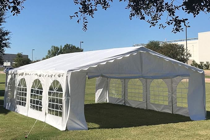 DELTA 26'x16' Budget PE Party Tent + (2) Long Storage Bags,Tents for Parties, Canopy Carpas para Fiestas,Wedding Event Tents for Outdoor Events (B Model)