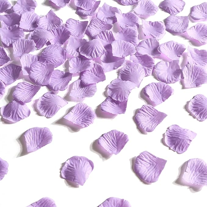 1000 Pcs Light Purple Rose Petals Artificial Silk Flower Petals Romantic Decorations for Wedding Engagement Birthday Event Anniversary Party Backdrop Supplies