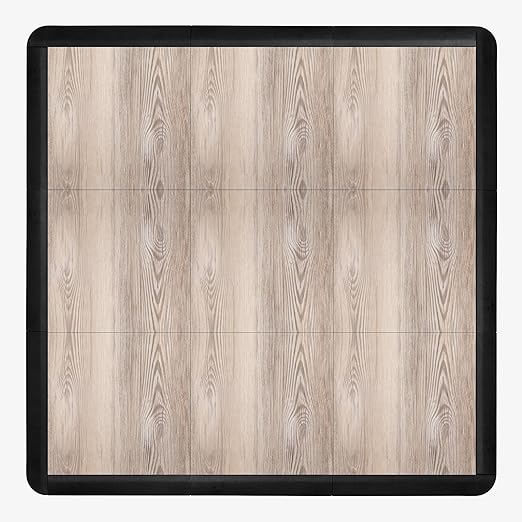 IncStores 3/8" Thick Snap Together Dance Flooring Tiles | 12”x12” Printed Vinyl Dance Floor Tiles for Practice & Performance | Beachwood | 9 Tile Pack