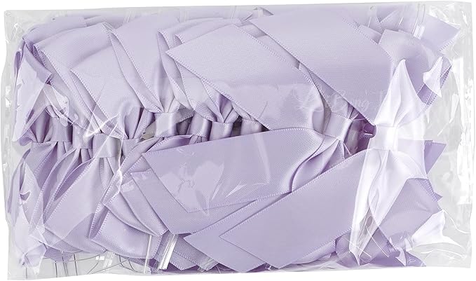 3.5" Lavender Bow Satin Pre-Tied Bows for Gift Wrapping, Small Bows for Crafts, Purple Bows, Candy Apple Bows, Twist Tie Bows for Cake Decorating, Party Favor, Wedding Decoration-36 Counts
