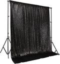 PartyDelight Black Sequin Backdrop 10Ftx10Ft Photography Curtain Special Events Party