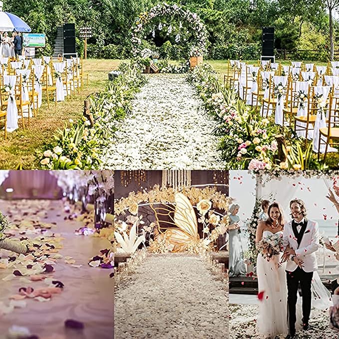 ocharzy 3000pcs Silk Rose Petals, Artificial Flower Petals for Wedding, Fake Rose Petals for Romantic Night, Flower Girl Basket Aisle Scatter, Wedding Decorations, Valentine's Day, Parties, Events