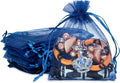 TheDisplayGuys 100-Pack 3x4 Navy Blue Sheer Organza Gift Bags with Drawstring, Jewelry Candy Treat Wedding Party Favors Mesh Pouch