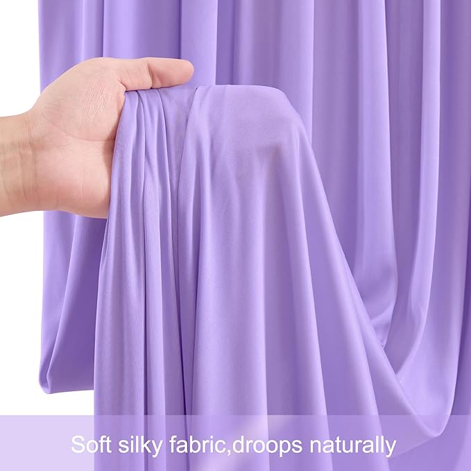 20ft x 12ft Lavender Backdrop Curtains Wrinkle Free Backdrop Curtain for Wedding Parties Lilac Fabric Backdrops Drapes Back Drop Cloth Bridal Shower Stage Curtains Wedding Decorations for Reception