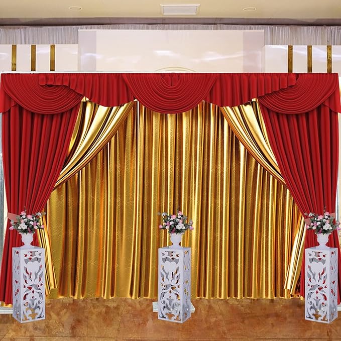 20ftx10ft Backdrop Stand Portable Pipe and Drape Poles Kit for Wedding Parties Curtains Stage Decoration Photography Photo Booth, Metal Curtain Frame Long Background Stand Support System