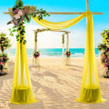 MDS Halloween Chiffon Draping Fabric - 2 Panel, 30" Wide x 75ft Long - Sheer Spooky Arbor & Canopy Drapery for Haunted House Backdrops, Party Ceilings, DIY Costumes & Themed Events - Yellow
