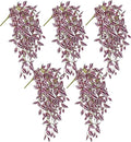 DILATATA Fake Hanging Plants Artificial Hanging Plants 22" Faux Wandering Jew Hanging Leaves Plant for Wall Shelf Home Indoor Outdoor Decor - 5 Pack