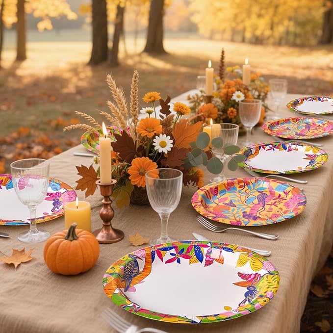 MUCHII 8.5 Inch Floral Bird Paper Plates 160 Count - 4 Vintage Designs, 40 Each - Decorative Disposable Dessert Plates for Parties, Wedding, Shower, Tea Party