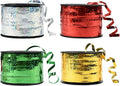 BEISHIDA 4 Pack Christmas Curling Ribbons Red Green Gold Silver Balloon String Ribbons for Gift Warppping Birthday Christmas Party Decorations（Total 400 Yards）