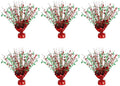 6 Pack Star Table Centerpieces for Party, Birthday Table Decorations for Kids Adults, Party Centerpieces for Tables for Wedding Baby Shower Graduation Holiday Event (Red Green)
