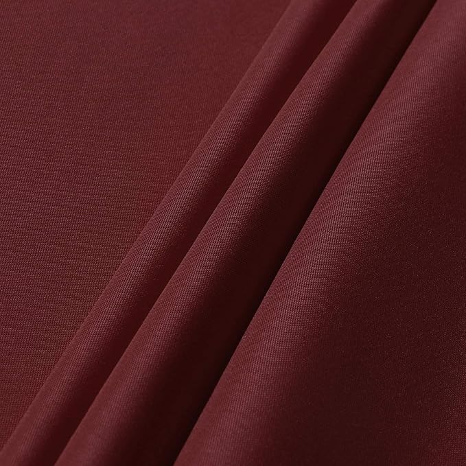 sancua Round Tablecloth - 70 Inch - Water Resistant Spill Proof Washable Polyester Table Cloth Decorative Fabric Table Cover for Dining Tables, Buffet Parties and Camping, Burgundy