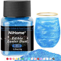 NiHome Edible Food-Grade Glitter Powder Glimmer Luster Dust Metallic Fancy Food Decorating Sprinkle Glimmery Dust for Drink Wine Beverage Cake Bakery Vegan Allergen-Free (Blue, 0.35oz/10g)