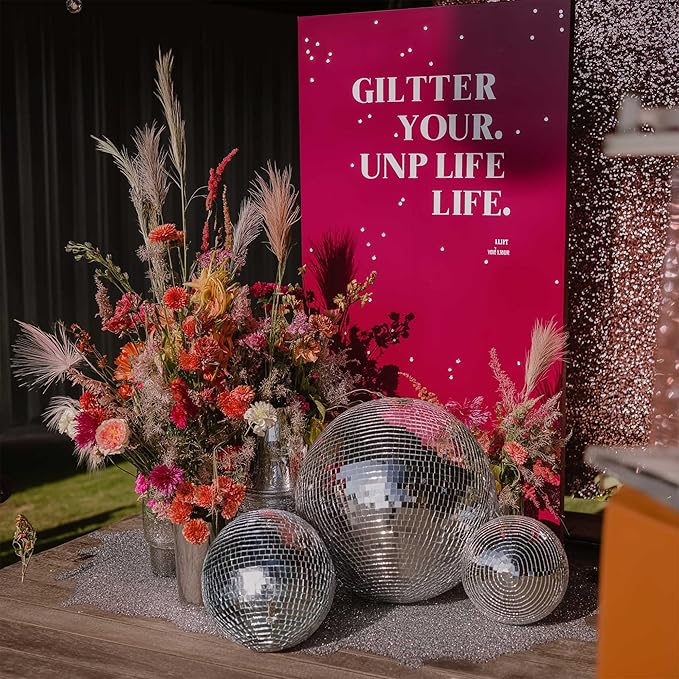 Yescom 20" Large Disco Ball Mirror Big Hanging Glass Decoration for 70s 80s Party Events Wedding DJ Dance Club Bar Stage Lighting Business Holiday Home Decor Silver