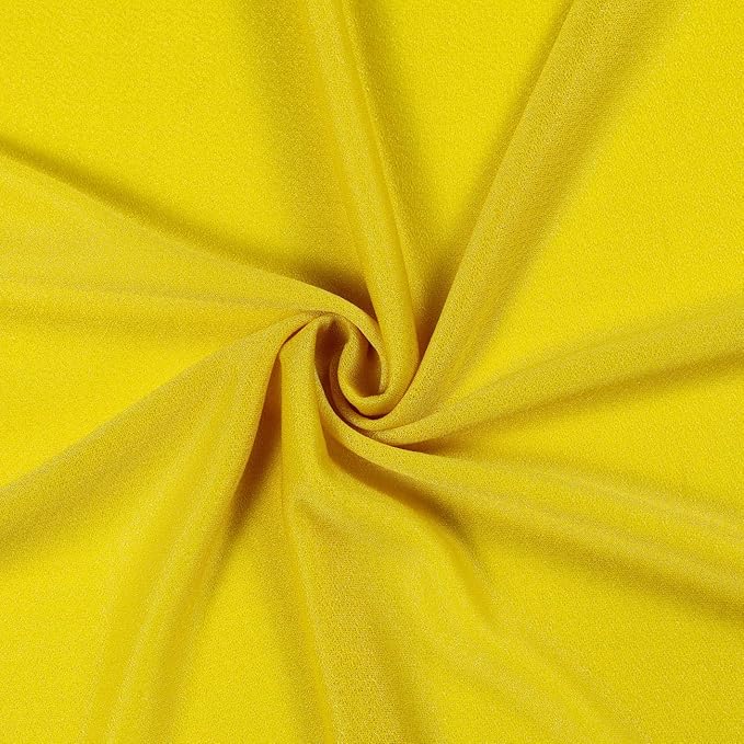 VDS Pack of 1 Panel (30 Inch X 20 Feet) Wedding Arch Draping Fabric Sheer Chiffon Fabric Drapery for Wedding Ceremony Reception Swag Backdrop Canopy Chuppah ARBO Altars Decoration (Yellow)