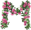 FiveSeasonStuff 29 Ft 4 Pack Rose Silk Flower Garland Artificial Flowers Decoration Hanging Floral Décor for Wedding Baby Shower Birthday Party Garden (Fuchsia)