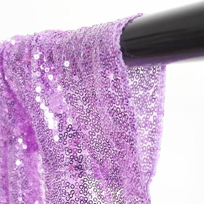 Eternal Beauty 4 PCS Sequin Backdrop Curtain, Sequin Wedding Backdrop for Christmas Party, Birthday (Lavender 2FTx8FT)
