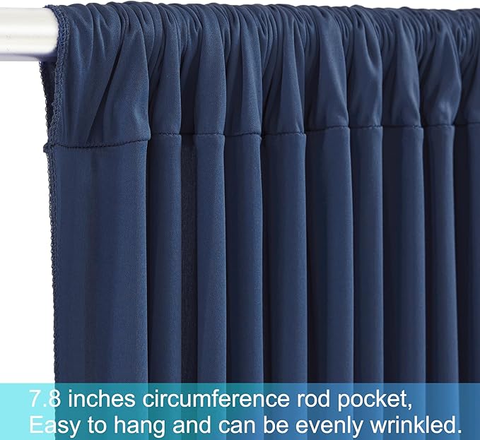20ft x 12ft Navy Blue Backdrop Curtains Wrinkle Free Backdrop Curtain for Wedding Parties Blue Fabric Backdrops Drapes Back Drop Cloth Bridal Shower Stage Curtains Wedding Decorations for Reception