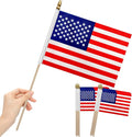 12Pcs 8×12 Inch Small American Flags on Stick Mini USA Flags US Handheld Flag for Outside,Veterans Day Memorial Day 4th of July Independence Day Decorations