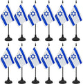 12 Pack Israel Desk Flag Set, Israeli Table Office Flag, Small Miniature Desktop Flag With Black Pole and Black Base, Classroom, Offices Meeting Desk Decoration (Israel)