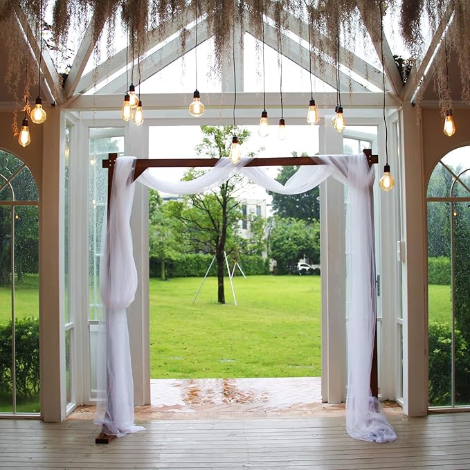 7.3FT Wooden Wedding Arch Stand Square Wood Arch Wedding Arbor for Ceremony Party Proposal Scene Garden