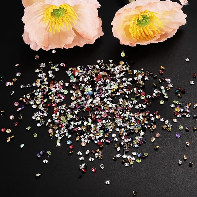PATIKIL 14000Pcs Wedding Table Scatter Confetti Crystals 3mm Acrylic Diamonds Vase Fillers Gems for Table Centerpiece Decorations Bridal Shower Party, Dark Blue AB
