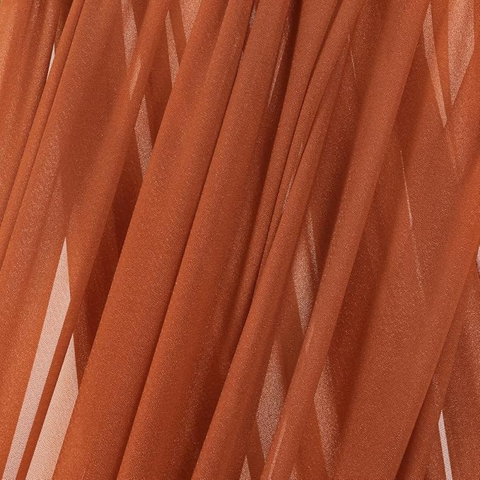 MLMC Terracotta Wedding Arch Draping Fabric 2 Panels 29" x 20 FT Extra Long Gauze Drapes Sheer Backdrop Curtains 6.6 Yards Outdoor Drapery Panels for Fall Wedding Ceremony Party Ceiling Decoration