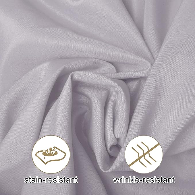 Ascoza 2pack 90 Inch Silver Round Tablecloth in Washable Polyester Fabric for Wedding/Banquet/Restaurant/Parties